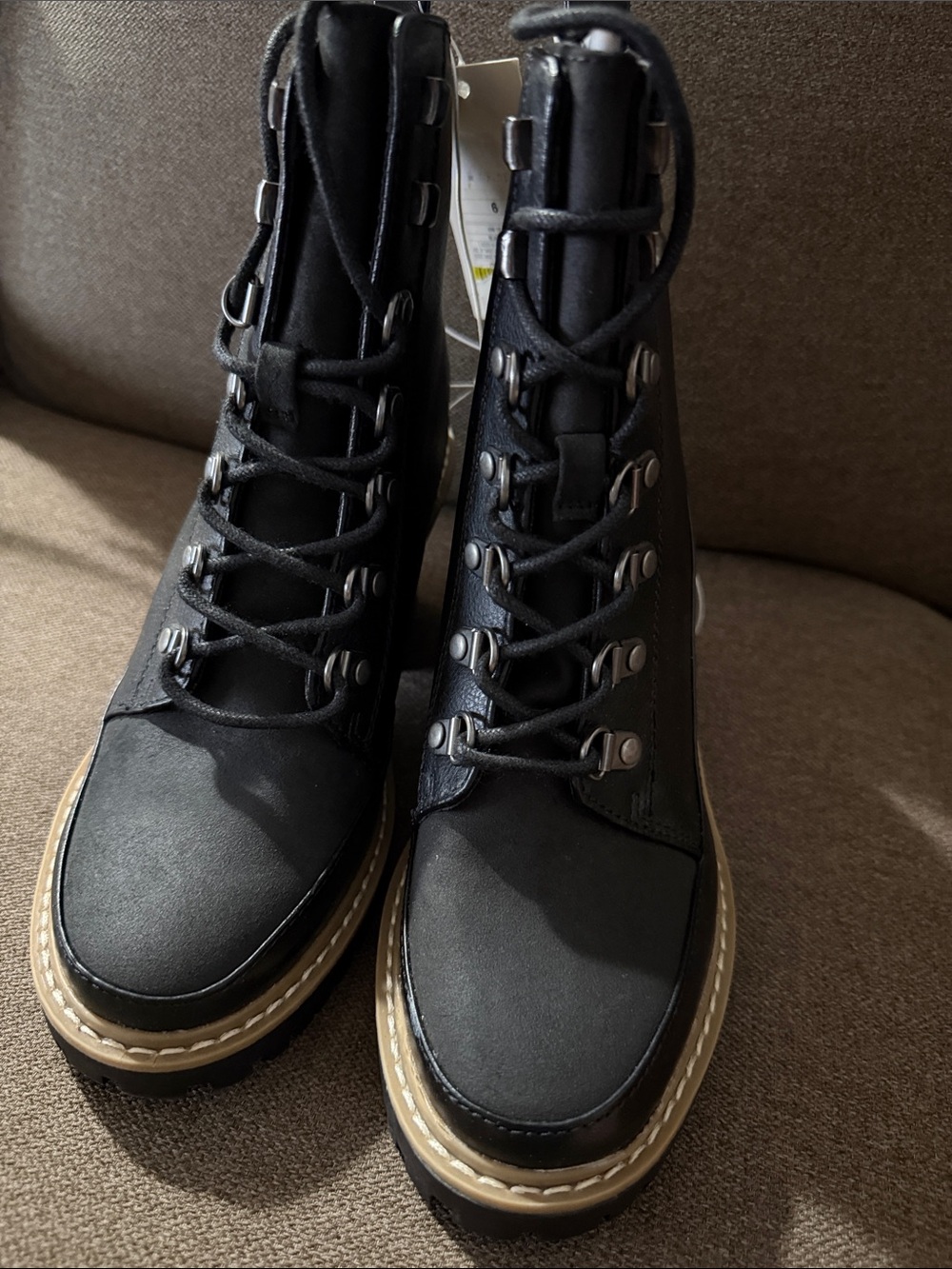 Women NWT “A New Day" black lace up above ankle, 3.5" boots. Size 6 Reg.$49.99